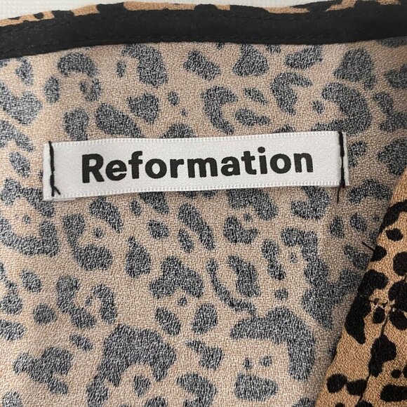 Reformation Leopard Print Mini Skirt With Side Slit Womens Size 0 sexy party - Picture 5 of 9